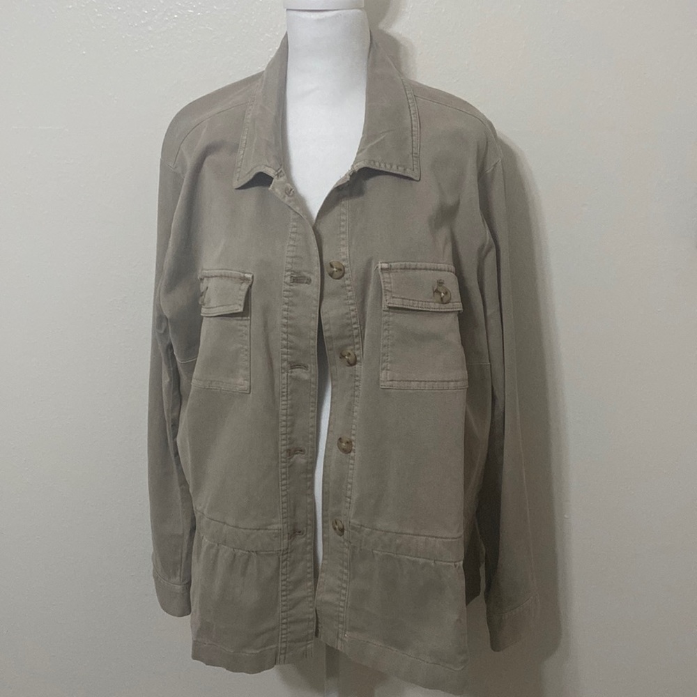 Jjill Chino peplum jacket size XL Petite NWOT .